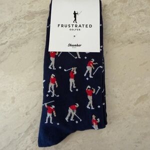Frustrated Golfer Socks in Navy and Red